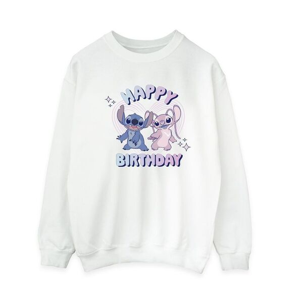 Lilo & Stitch Mens Happy Birthday Sweatshirt / White